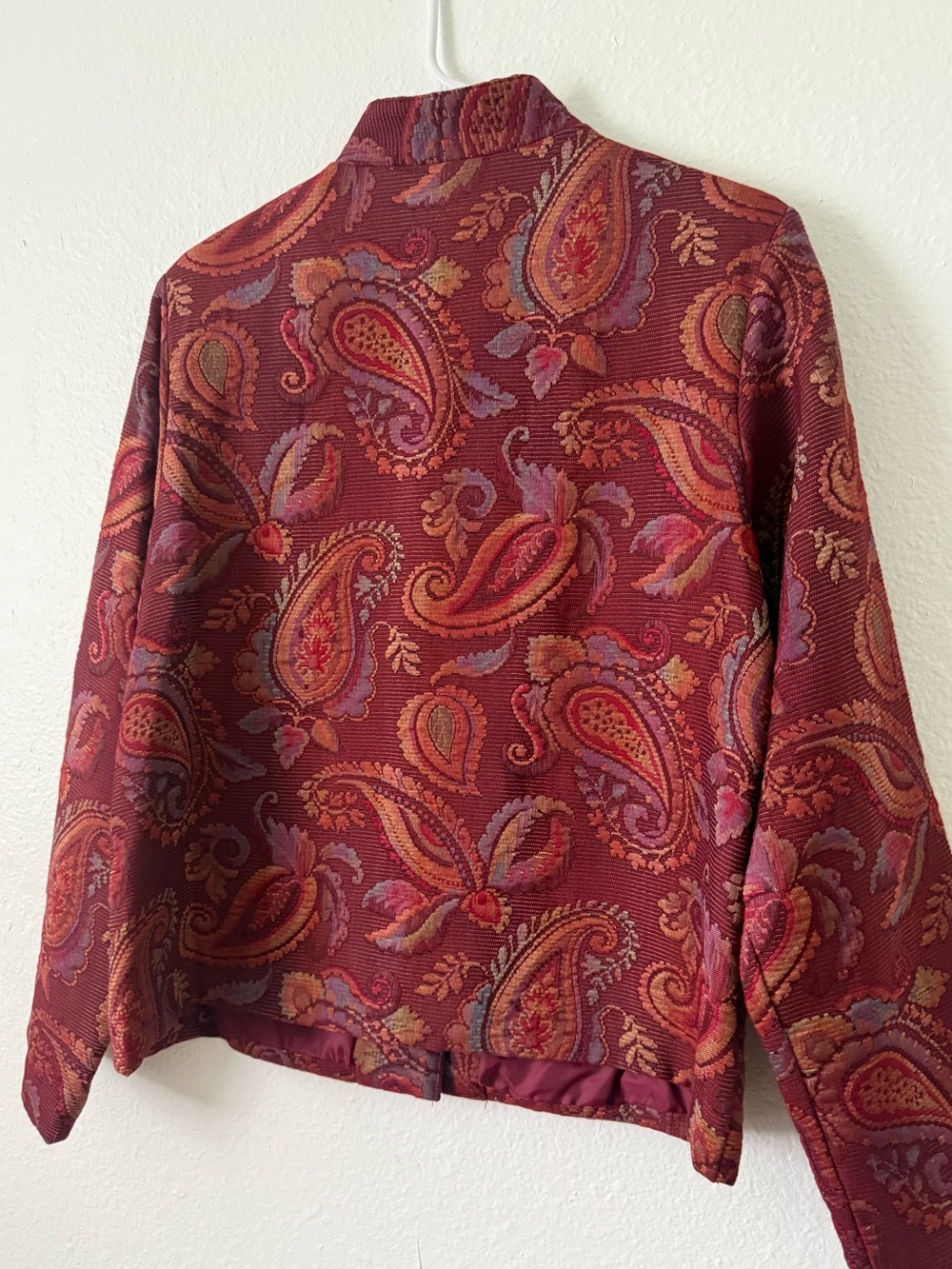 Vintage Earthtone Tapestry Jacket Paisley Textured Dark Academia - Picture 3 of 5